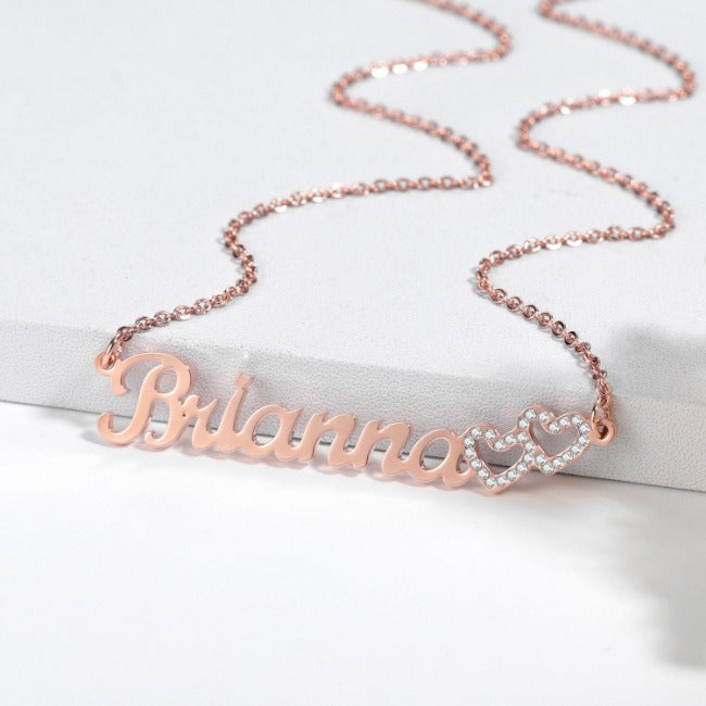 Double Hearted Custom Necklace